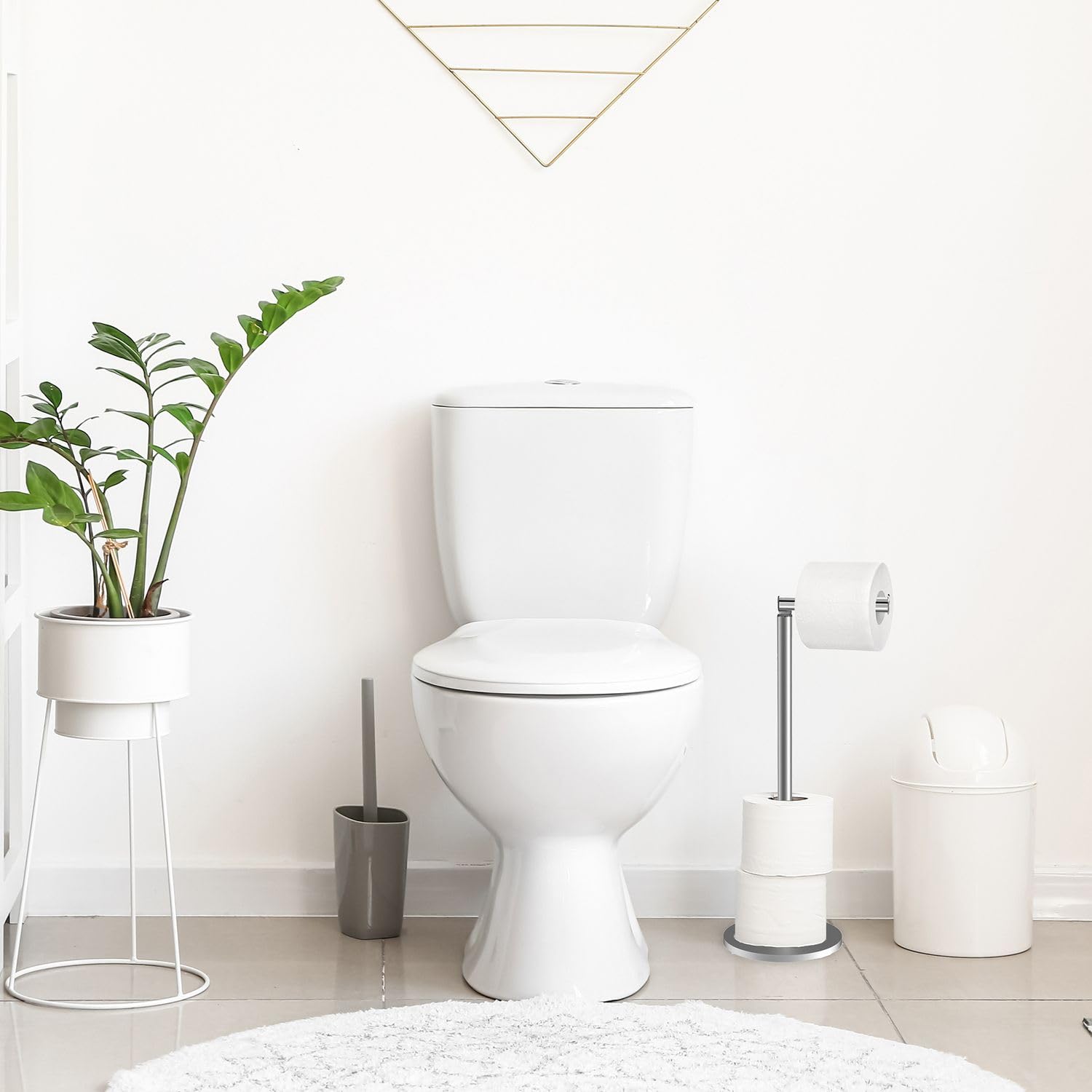 Intirilife Toilettenpapierhalter Edelstahl 55 cm Ständer