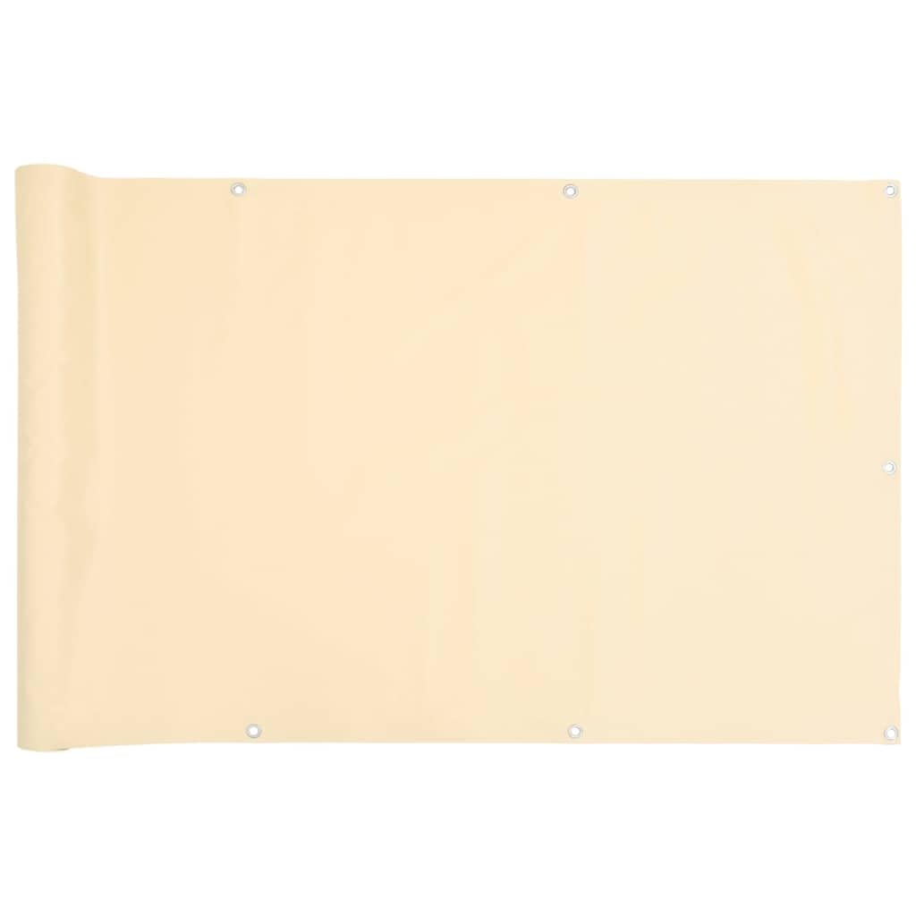 vidaXL Balkon-Sichtschutz Creme 300x120 cm PVC mit Ösen Windschutz