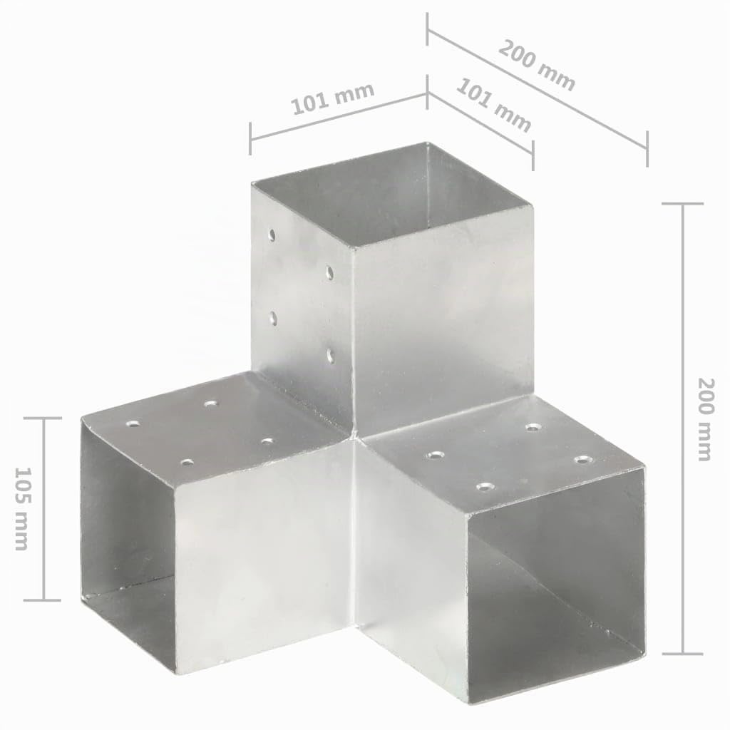 vidaXL Heim & Garten Pfostenverbinder Y-Form 101x101 mm verzinkt