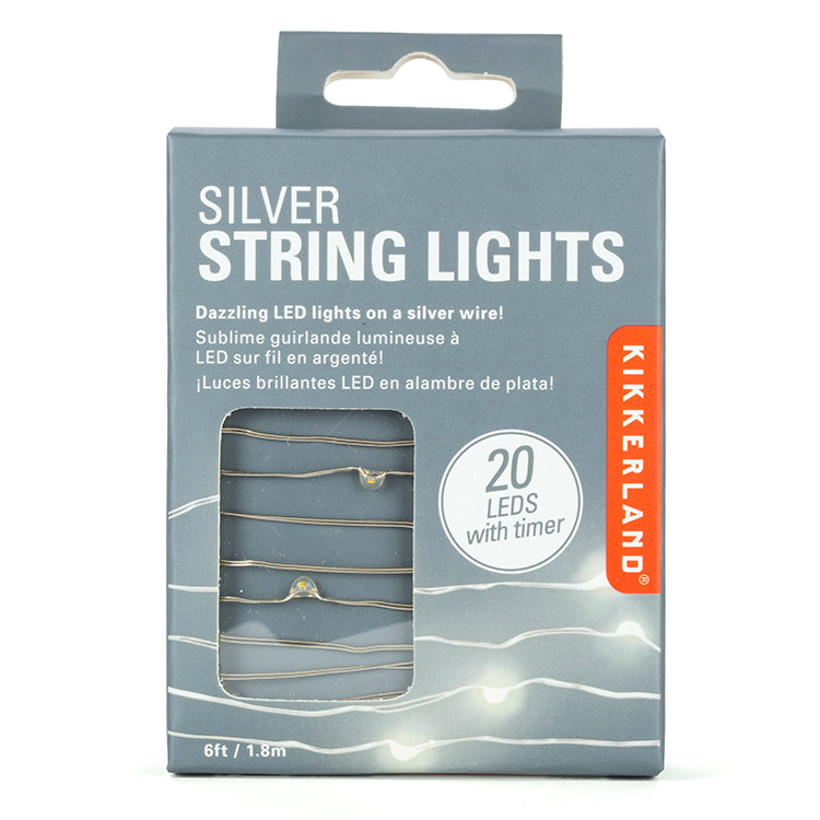 Kikkerland Home Silver Wire Lichterkette Batterie Draht