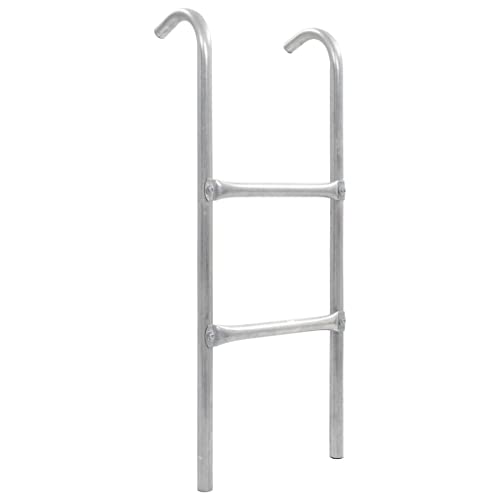 vidaXL Trampolinleiter 2-stufig 72 cm Stahl verzinkt silbern