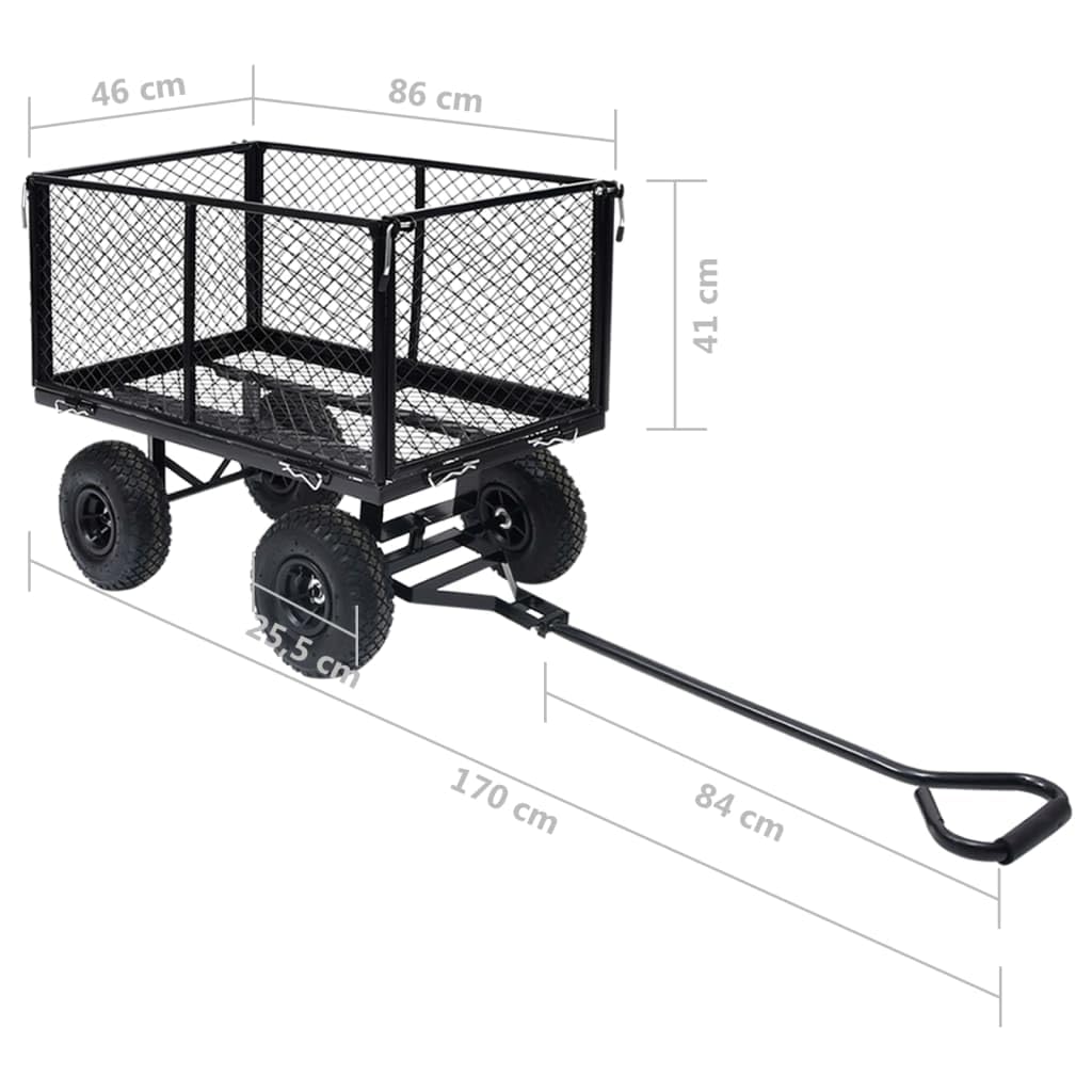 vidaXL Heim & Garten Gartenwagen 350 kg Handwagen Schwarz Stahl