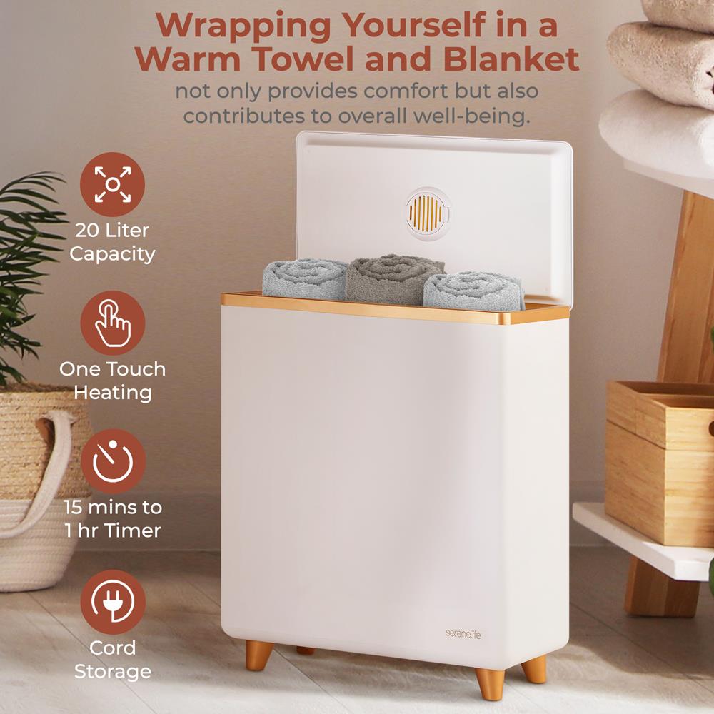Serenelife Handtuchwärmer Rose Gold 20L für 2 Handtücher