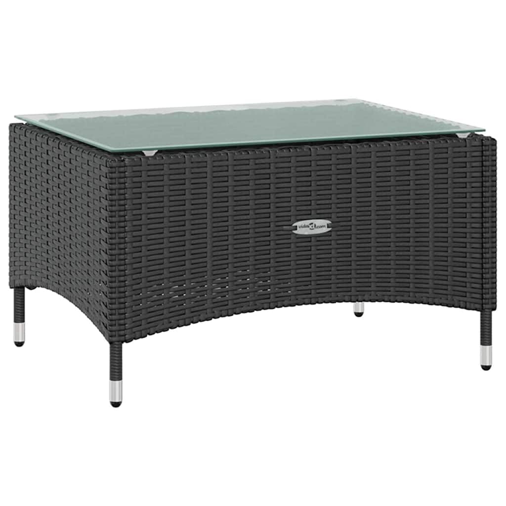 vidaXL Garten-Lounge-Set 8-tlg. Rattan schwarz mit Auflagen