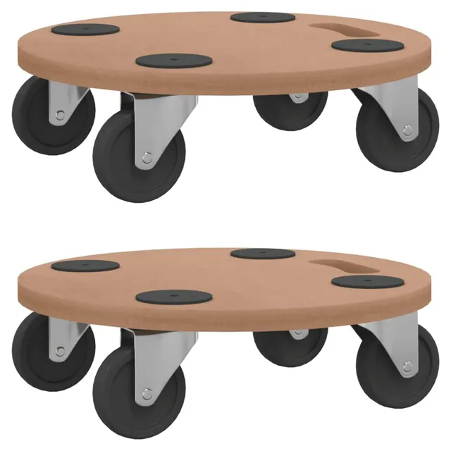 vidaXL Rollbretter Transportroller Holz 2 Stück Ø 38 cm Anti-Rutsch