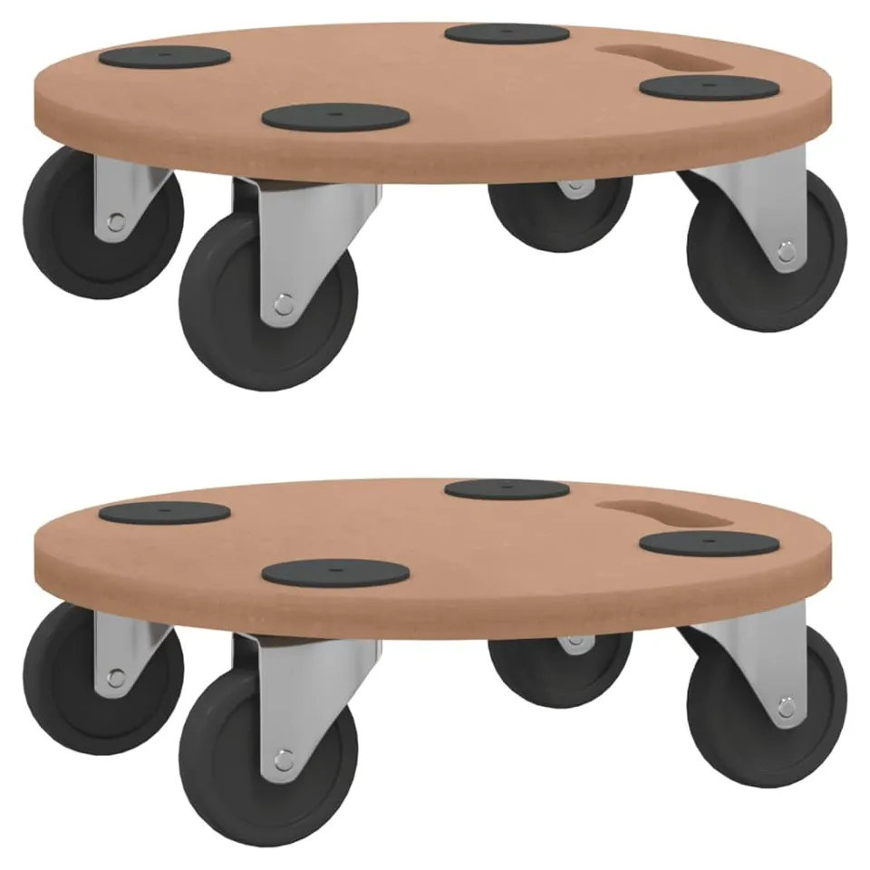 vidaXL Rollbretter Transportroller Holz 2 Stück Ø 38 cm Anti-Rutsch