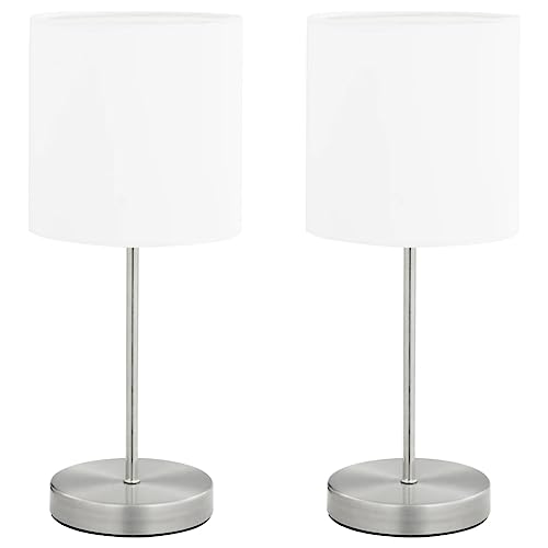 vidaXL Tischlampe Touch-Sensor E14 Tischleuchte Weiß 2 Stück