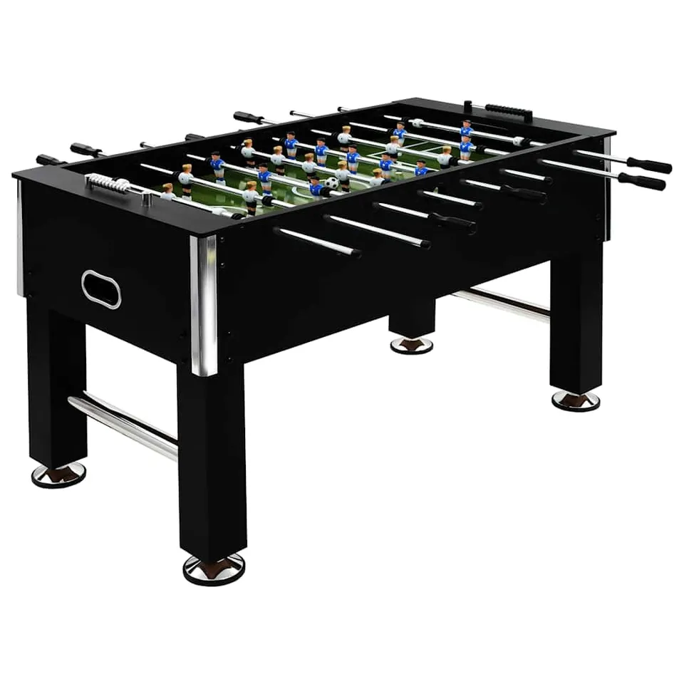 vidaXL Spielzeuge Tischkicker Fußballtisch Schwarz MDF