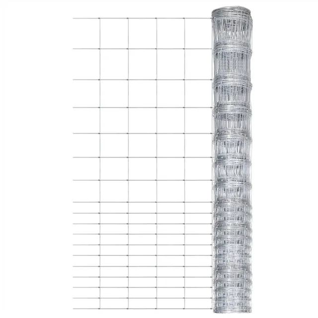 vidaXL Heim & Garten Gartenzaun 50x1,5m Silber Stahl verzinkt