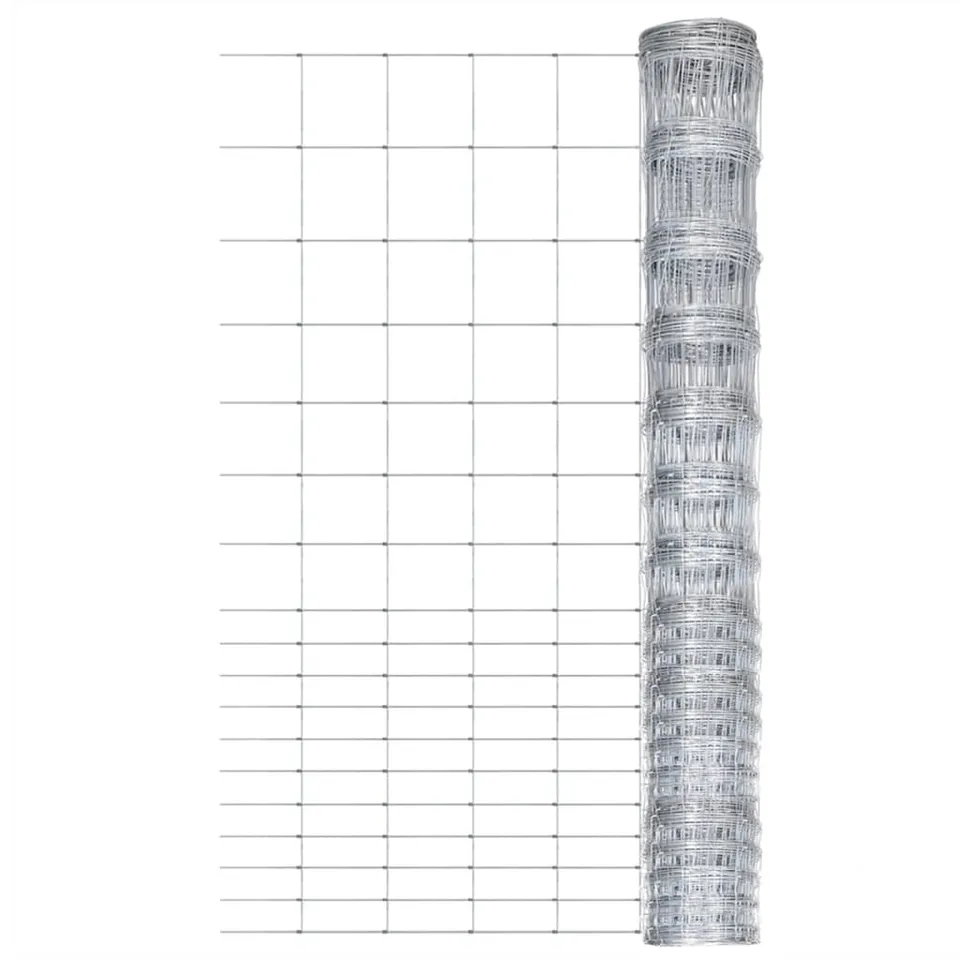 vidaXL Heim & Garten Gartenzaun 50x1,5m Silber Stahl verzinkt