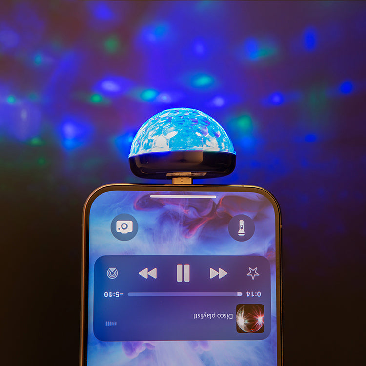 Kikkerland Tech Disco-Licht USB-C Handy Musikpuls Mini