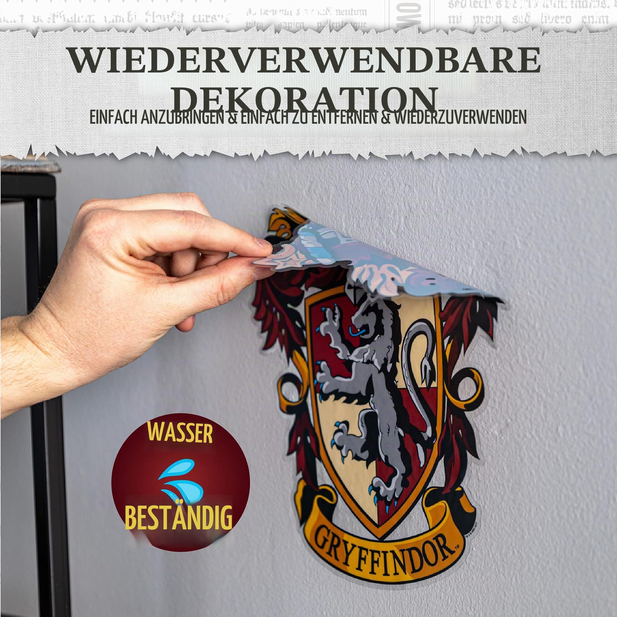 Paladone Harry Potter Wandsticker Set 20 Sticker wasserfest Metallic