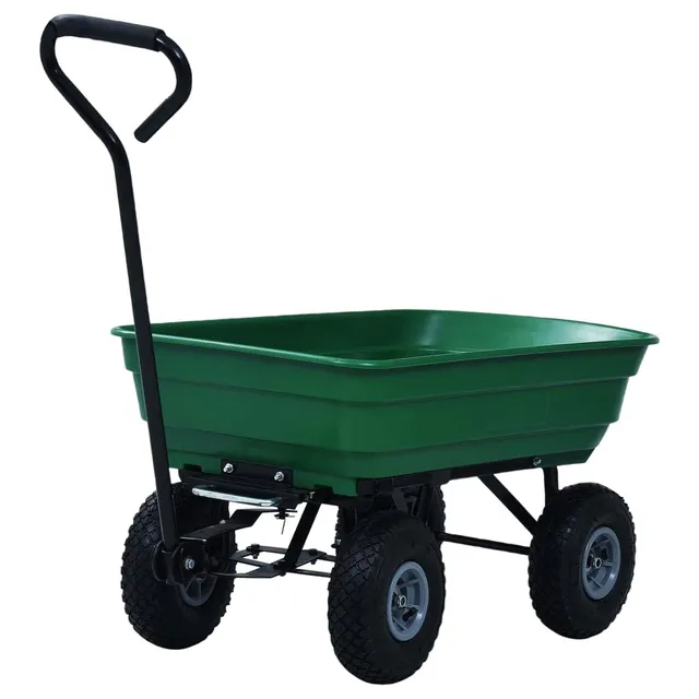 vidaXL Garten-Kippwagen 75 L Handwagen Grün 300 kg