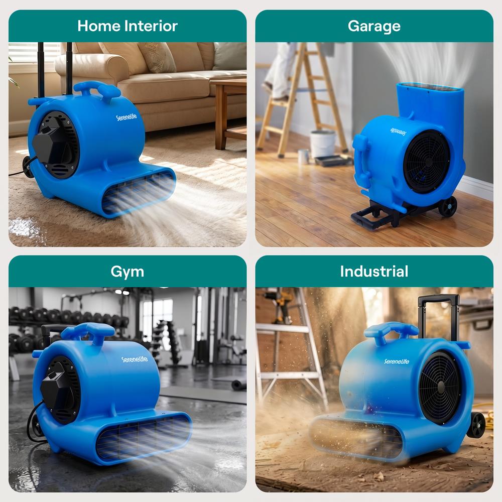 Serenelife Portable AC Air Mover Gebläse Schwarz 4000 CFM