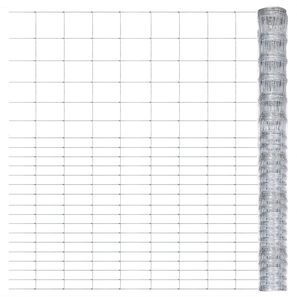 vidaXL Gartenzaun 50x1,6 m Drahtzaun verzinkt silber