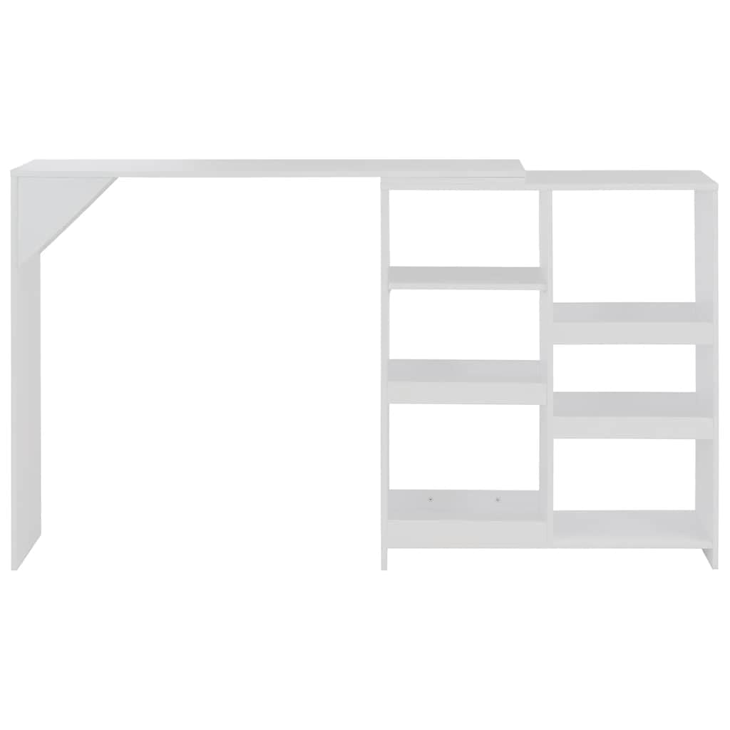 vidaXL Bartisch Weiß 138x39x110cm mit Regal Stehtisch