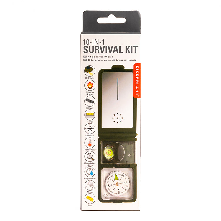 Kikkerland Tools Camping Survival Tool 10 in 1 Multitool
