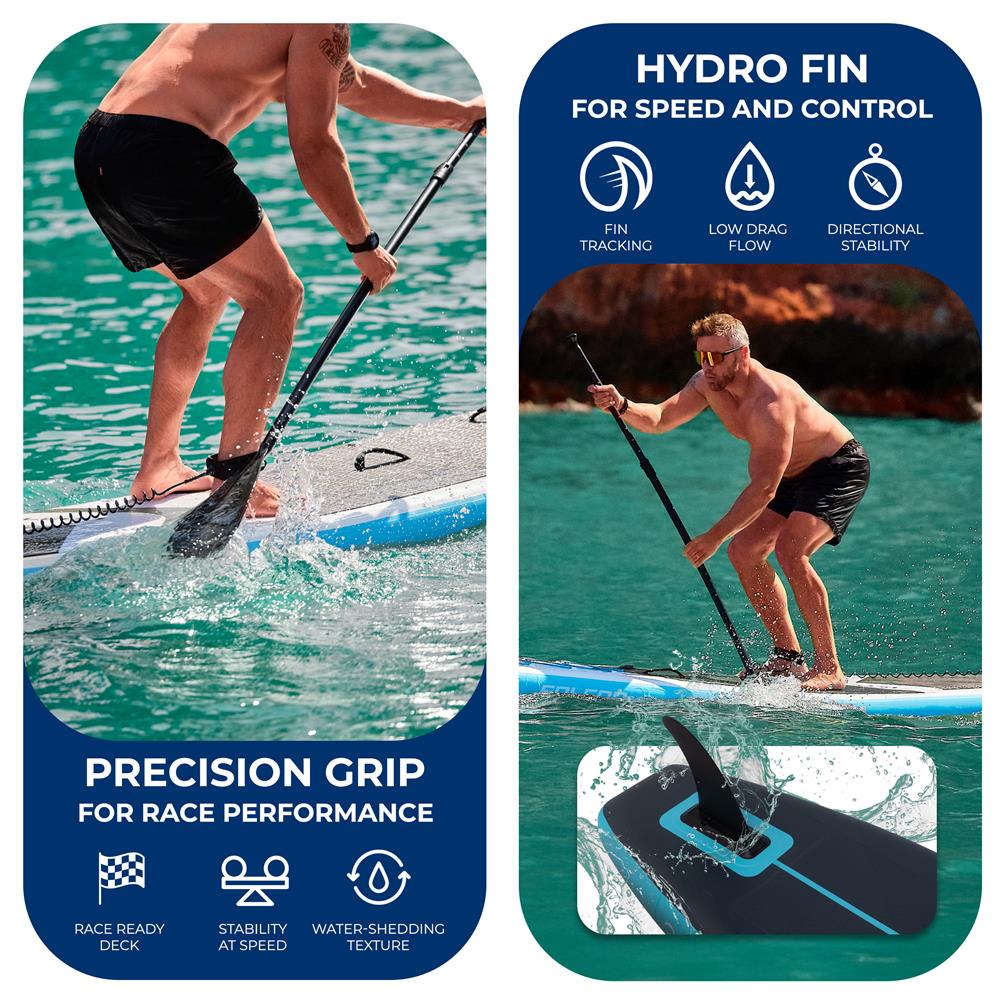 Serenelife SUP Free-Flow Stand Up Paddle Board aufblasbar Schwarz