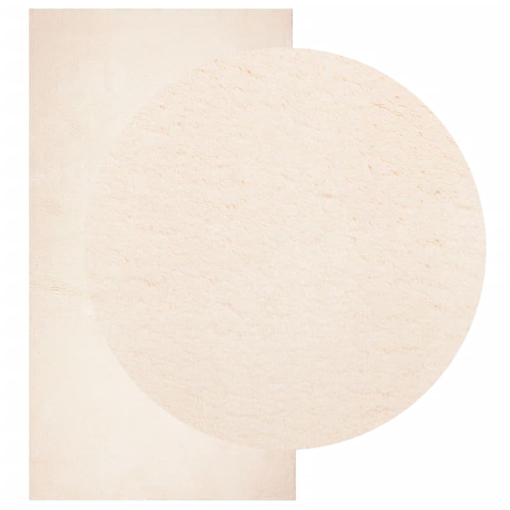 vidaXL Teppich HUARTE Beige 60x110cm Kurzflor Waschbar