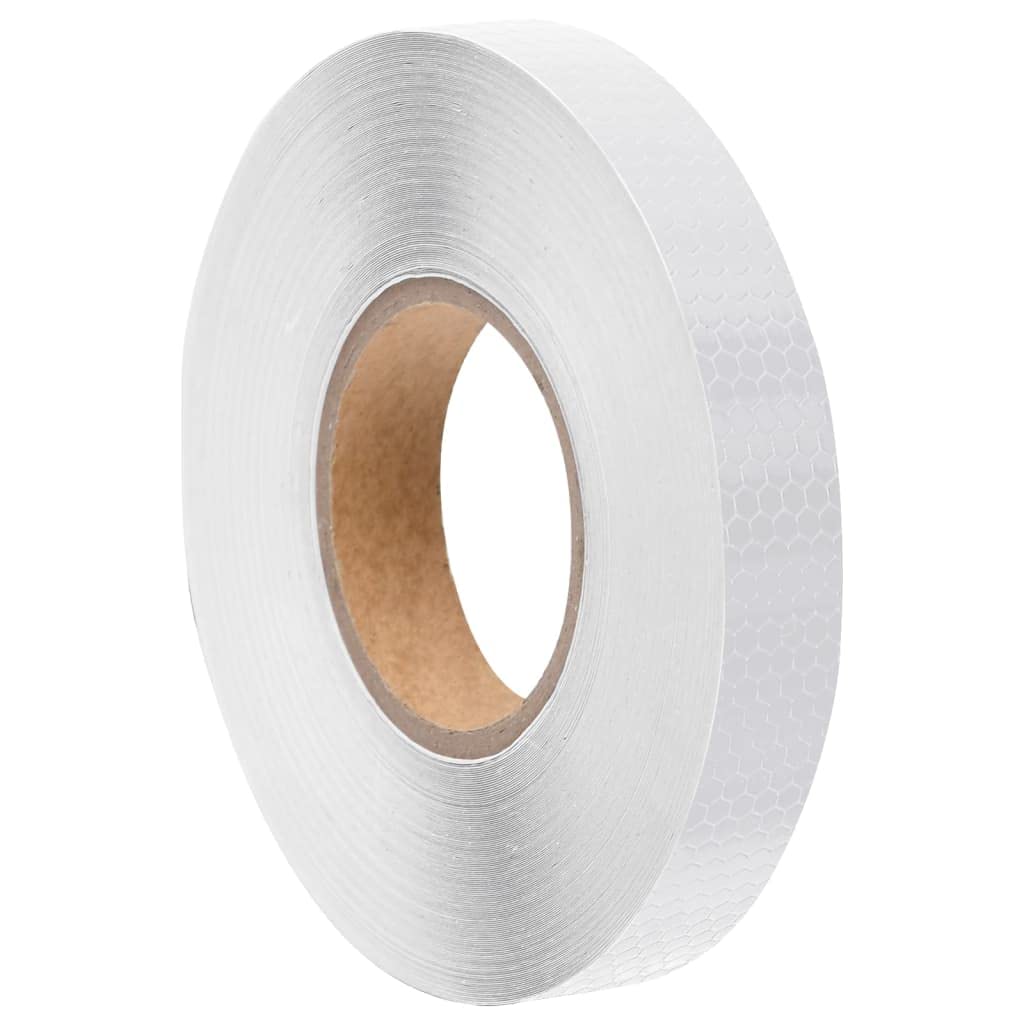 vidaXL Heim & Garten Reflektorband Weiß 2,5cmx50m PVC
