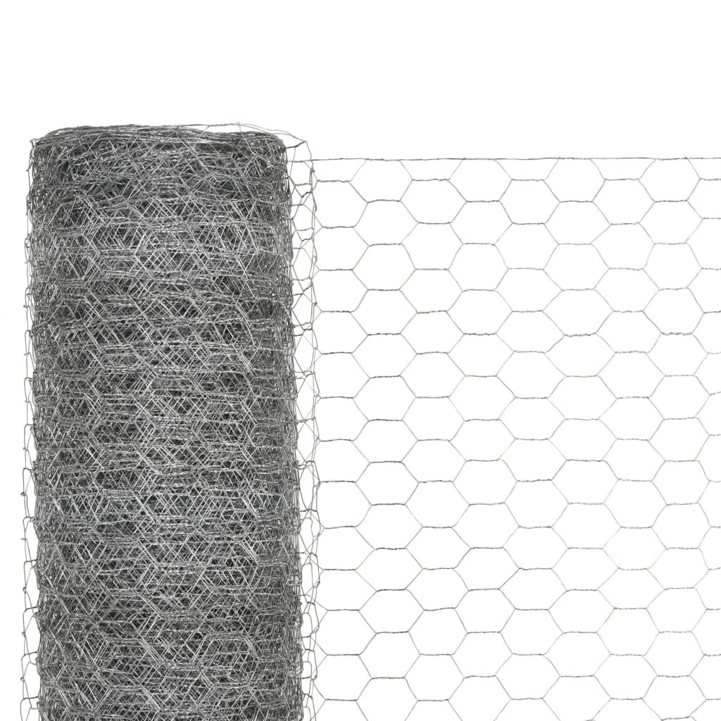 vidaXL Drahtzaun Stahl Silber 25x1,5 m