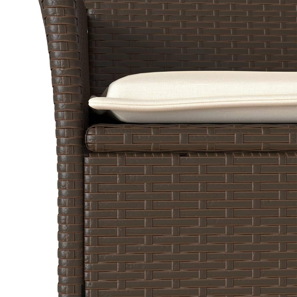 vidaXL Heim & Garten 3-tlg. Bistroset Braun Rattan Glas