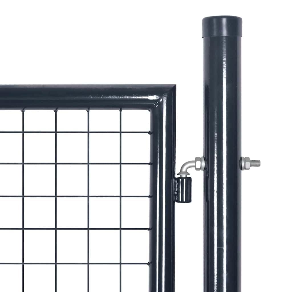 vidaXL Maschen-Gartentor Stahl verzinkt 100x100 cm grau