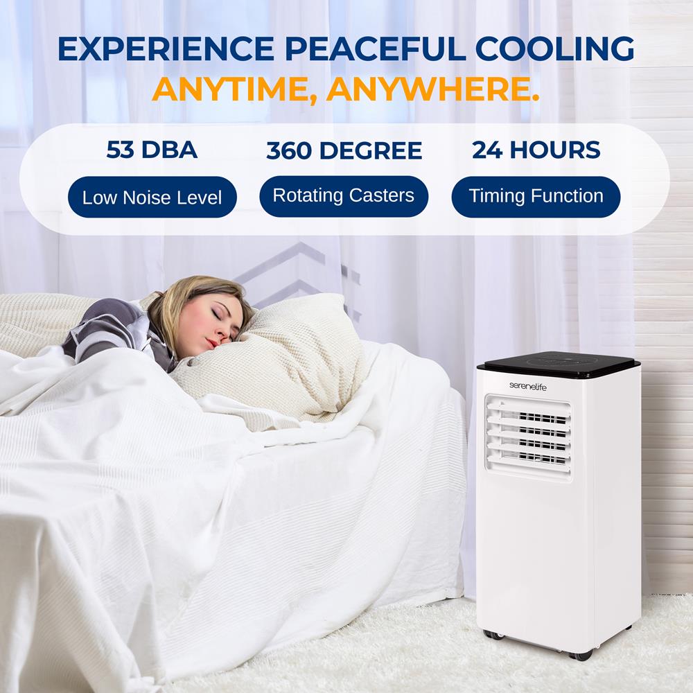 Serenelife Portable AC mobiles Klimagerät 8000 BTU Weiß Heizen