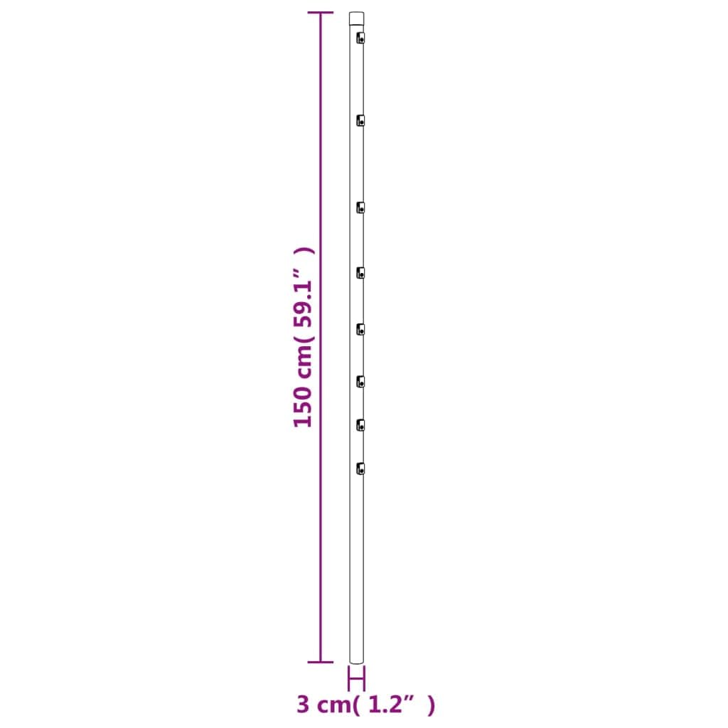vidaXL Heim & Garten Zaunpfosten 15 Stk 150 cm Silber