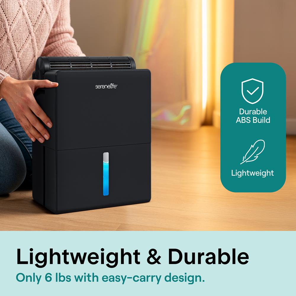 Serenelife DeHumidifiers 2-in-1 Luftentfeuchter Schwarz Timer