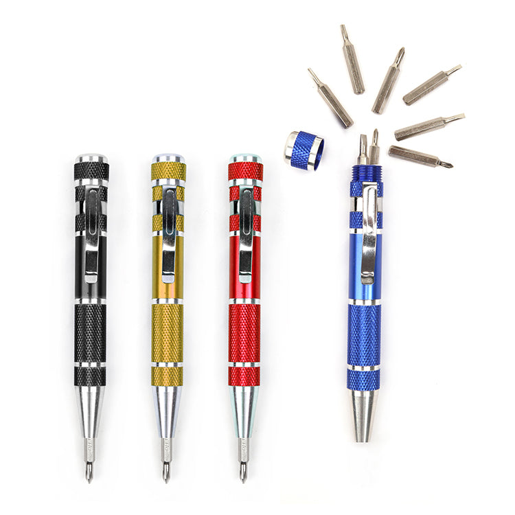 Kikkerland Precision 8-in-1 Schraubendreher mit Bits