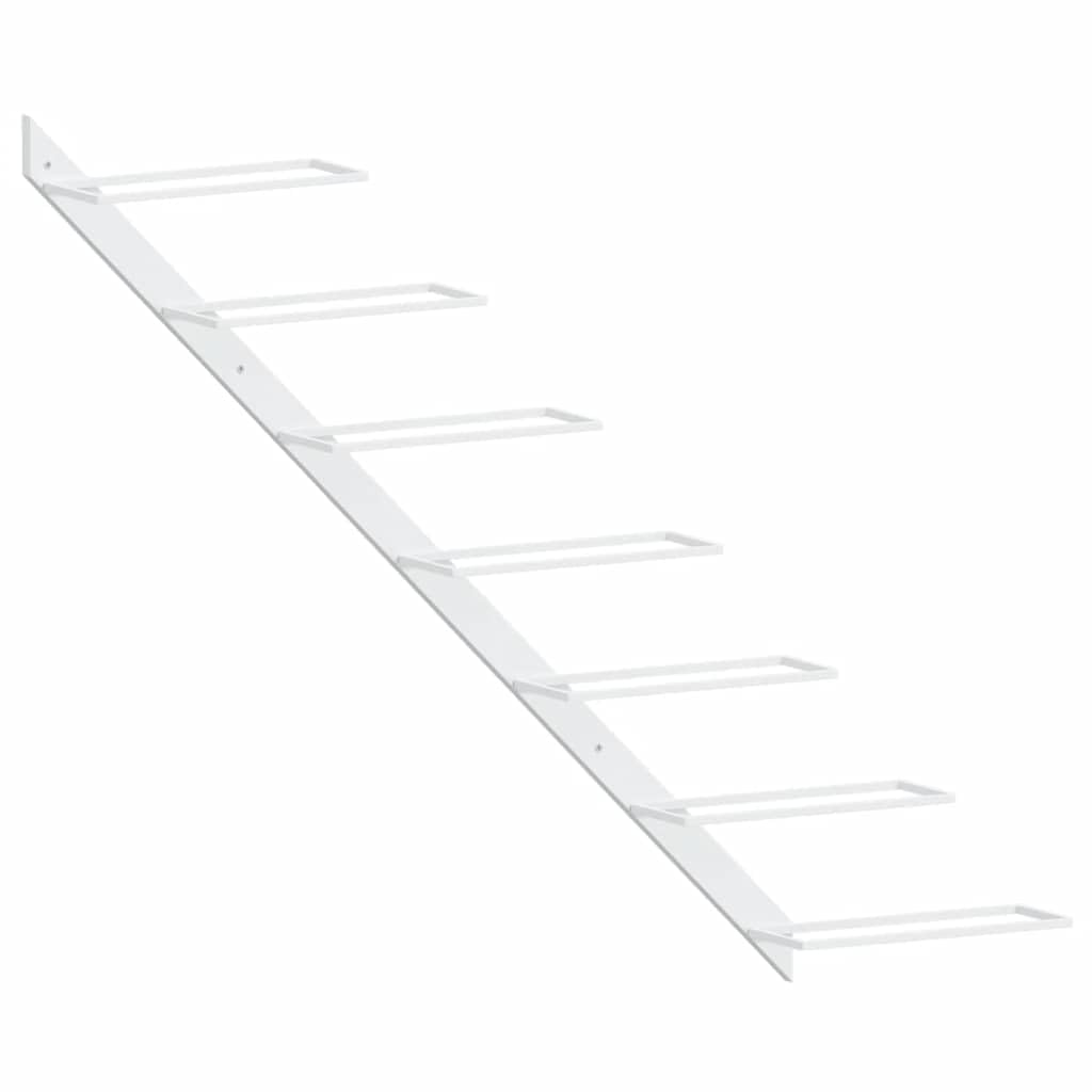 vidaXL Möbel Wand Weinregal Weiß Metall für 7 Flaschen 88cm