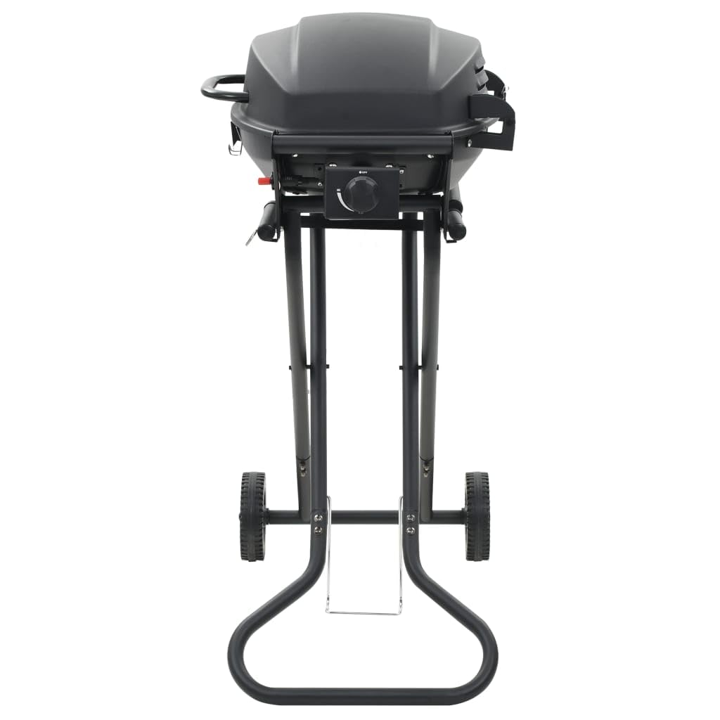 vidaXL Gasgrill tragbar Schwarz mit Kochzone Stahl