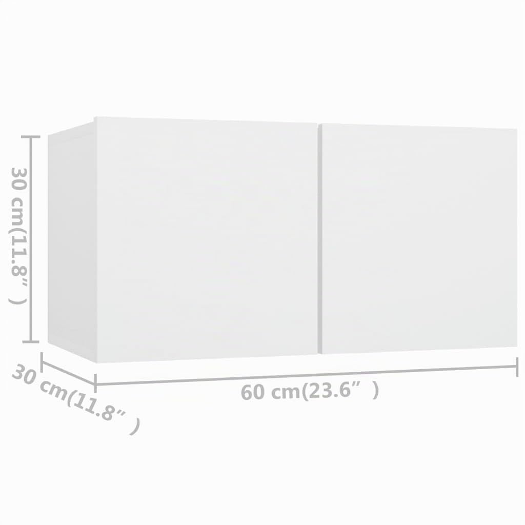 vidaXL Möbel TV-Schrank-Set 4-tlg weiß Holzwerkstoff hängend