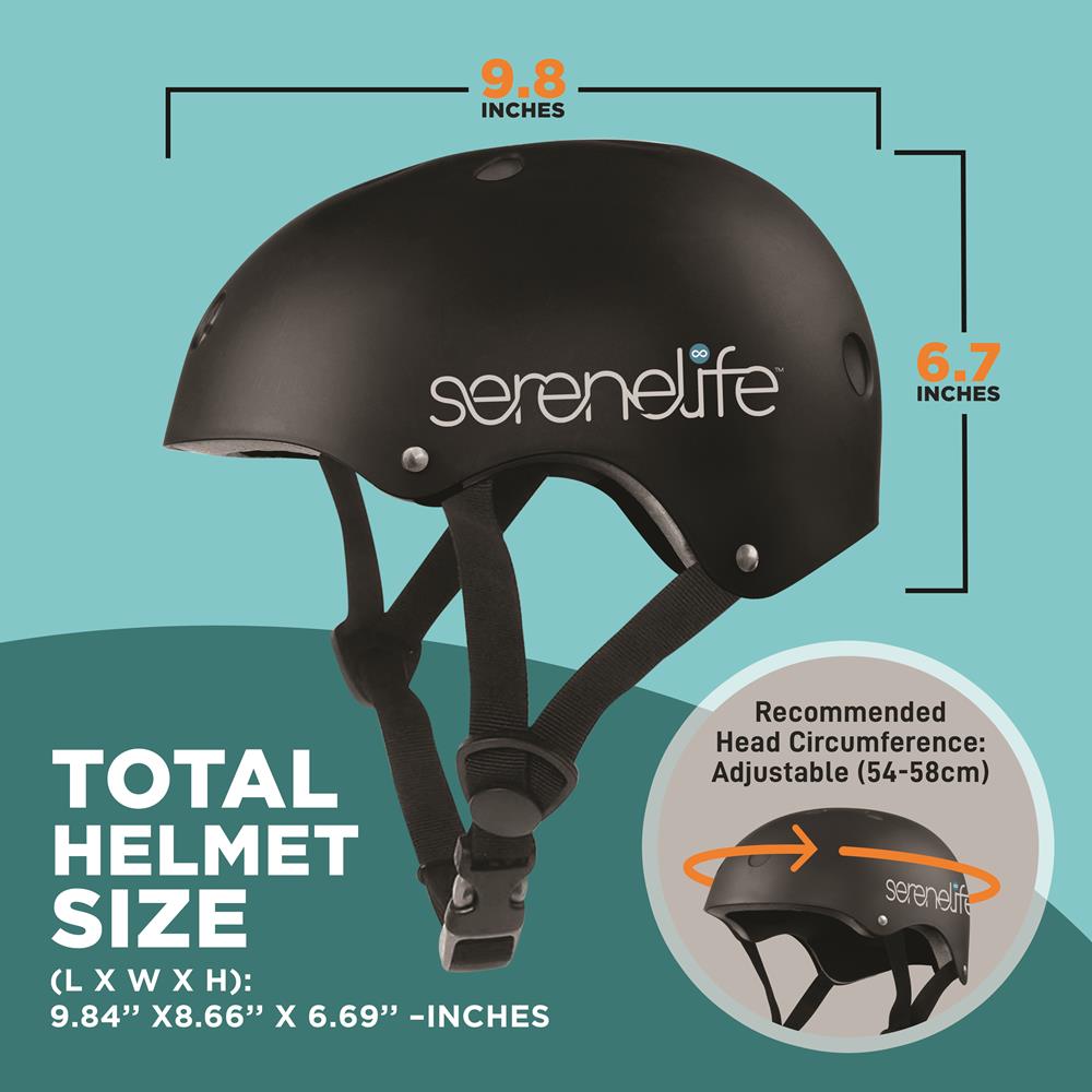 Serenelife Scooters Sporthelm Kinder schwarz 54-58 cm