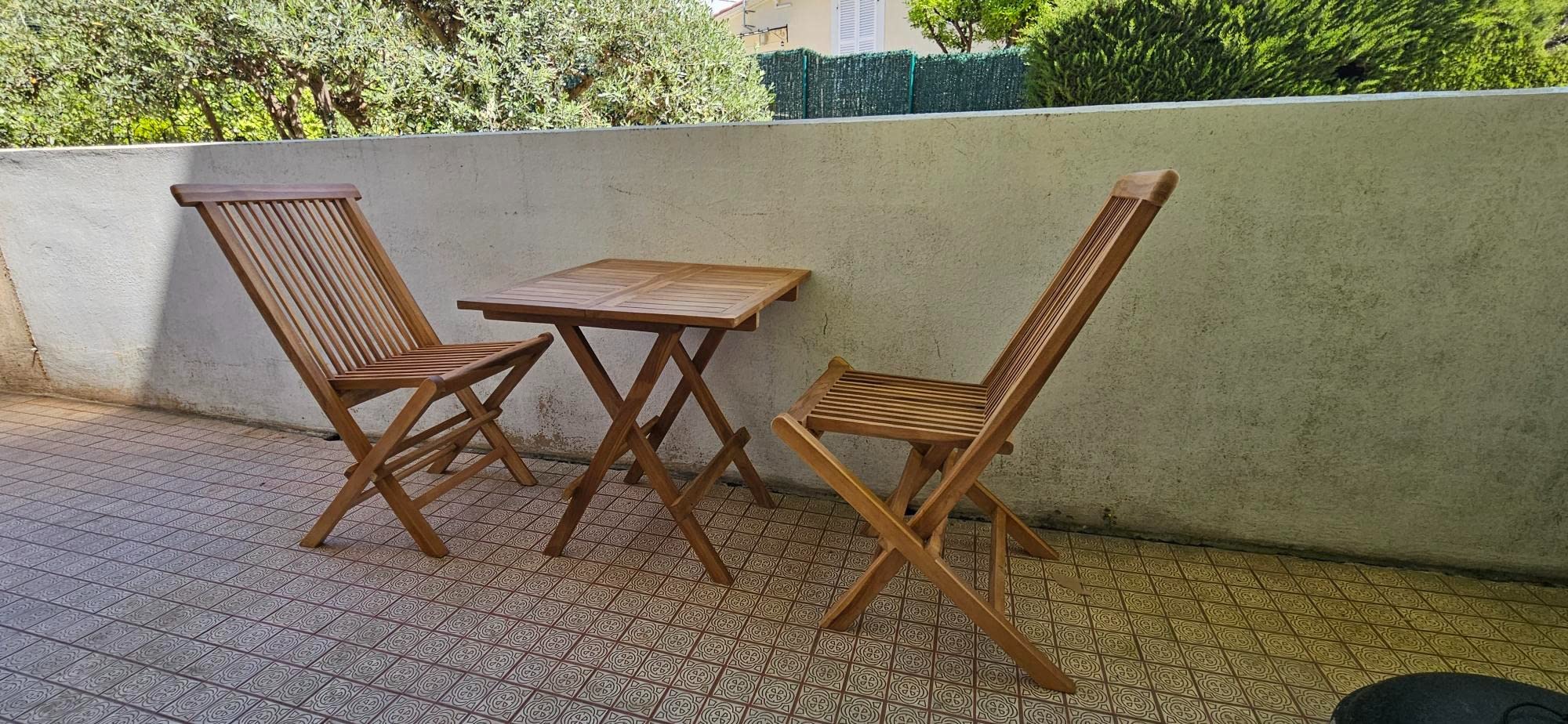 vidaXL Teak Bistroset 3-tlg. Klappbar Gartenset Massivholz