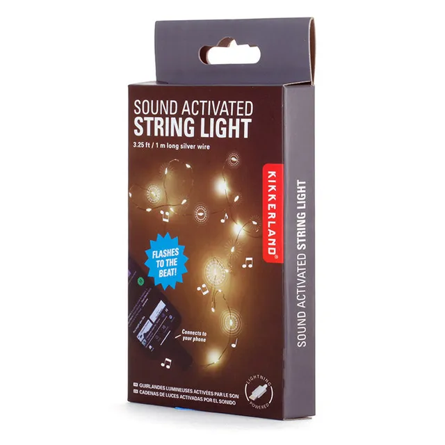 Kikkerland Home Sound Activated String Lights Lichterkette