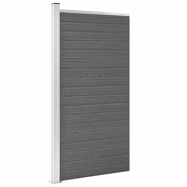 vidaXL Heim & Garten Zaunelement WPC 95x186 cm Grau Steck