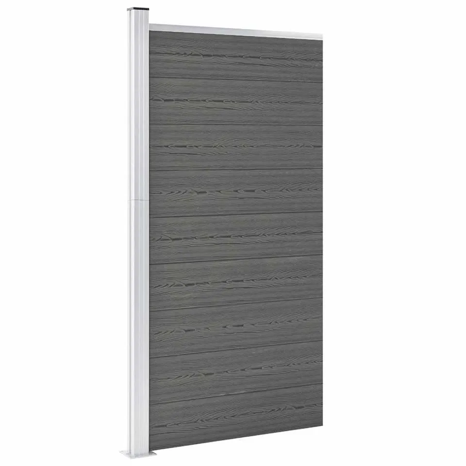 vidaXL Heim & Garten Zaunelement WPC 95x186 cm Grau Steck