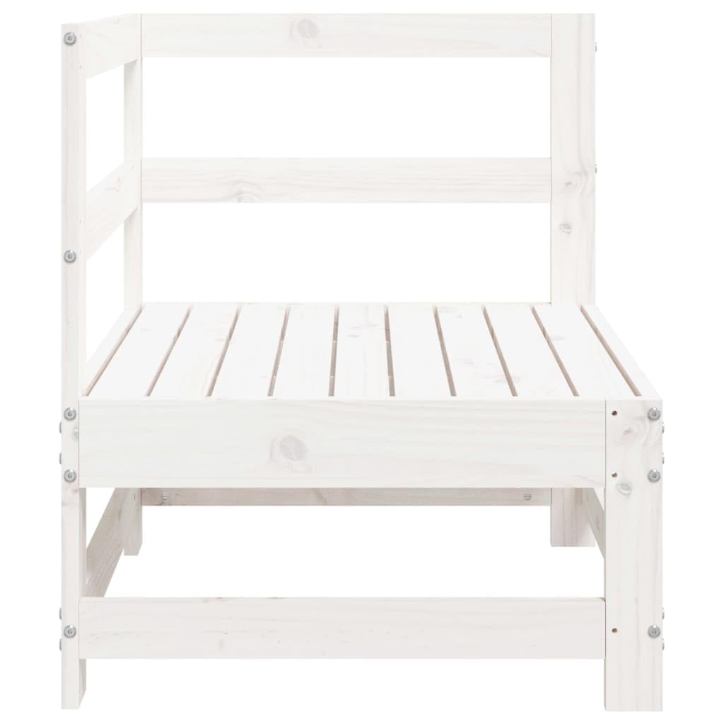 vidaXL Heim & Garten Garten-Ecksofa Weiß Kiefernholz