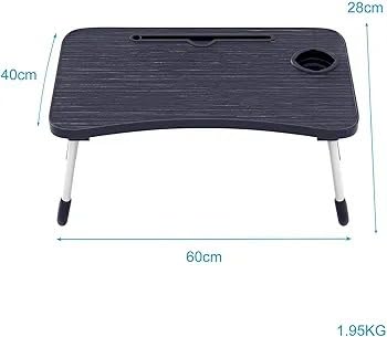 Intirilife Laptoptisch 60x40x28 cm Betttisch schwarz klappbar