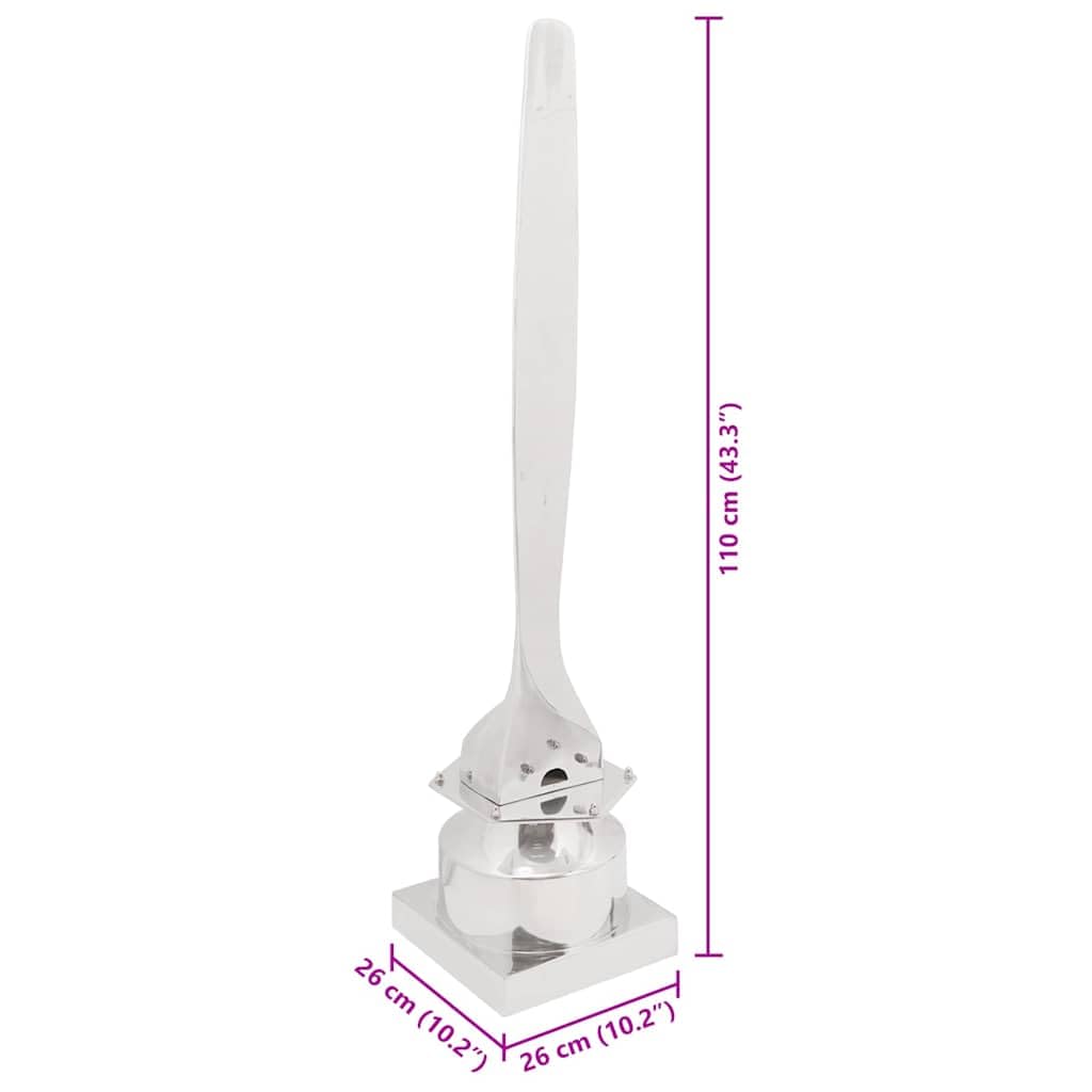 vidaXL Heim & Garten Skulptur Silber Aluminium 110 cm