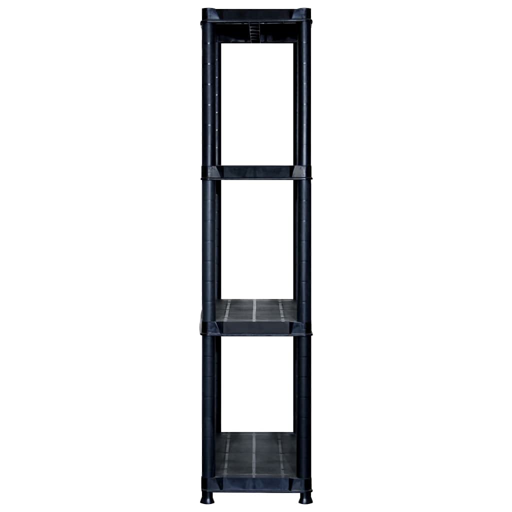 vidaXL Lagerregal Kunststoff 122x30,5x130 cm schwarz 4 Böden