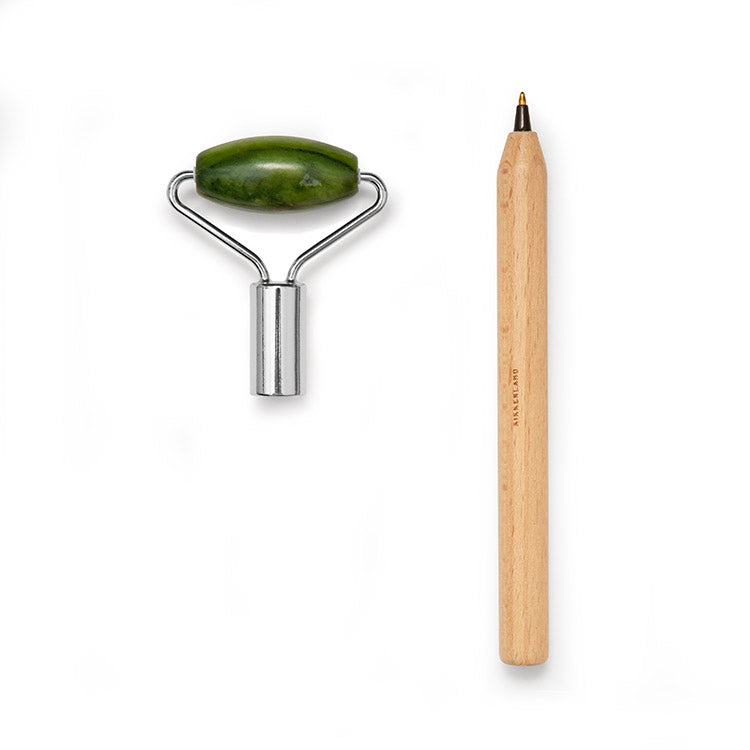Kikkerland Jade Roller Pen Kugelschreiber mit Gesichtsroller