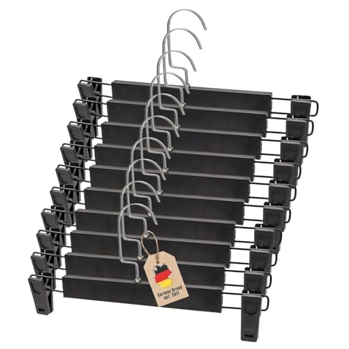 Intirilife Hosenbügel matt schwarz 10 Stück 32 cm