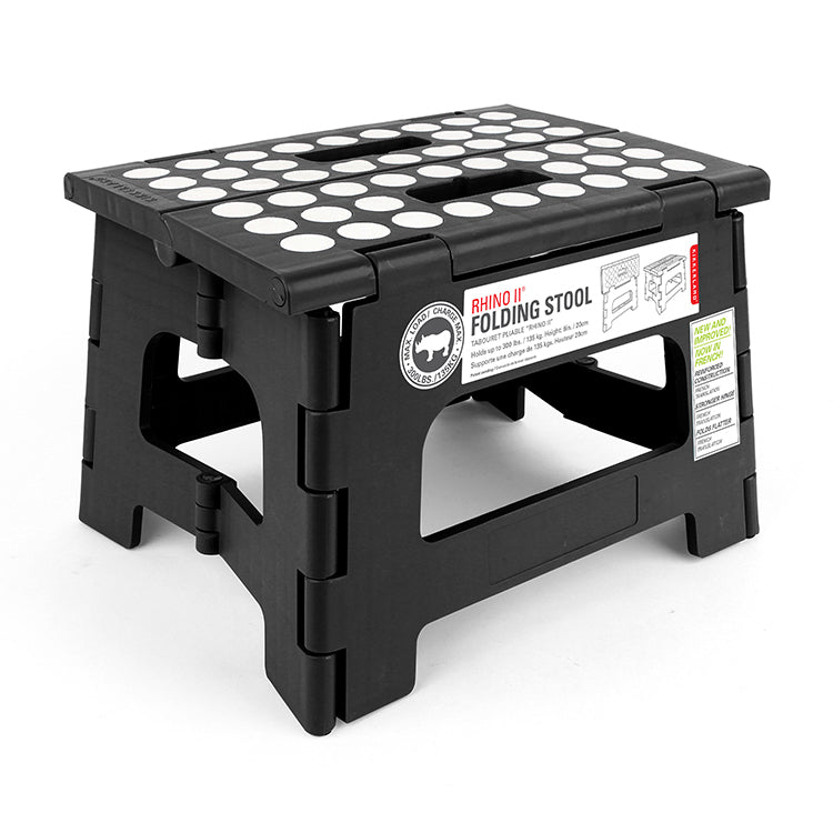 Kikkerland Rhino II Tritthocker Step Stool Schwarz klappbar