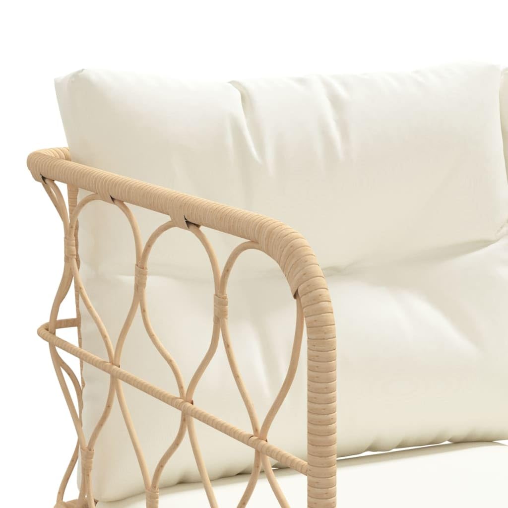 vidaXL Heim & Garten Gartensofa L-Form weiß Textilene mit Kissen