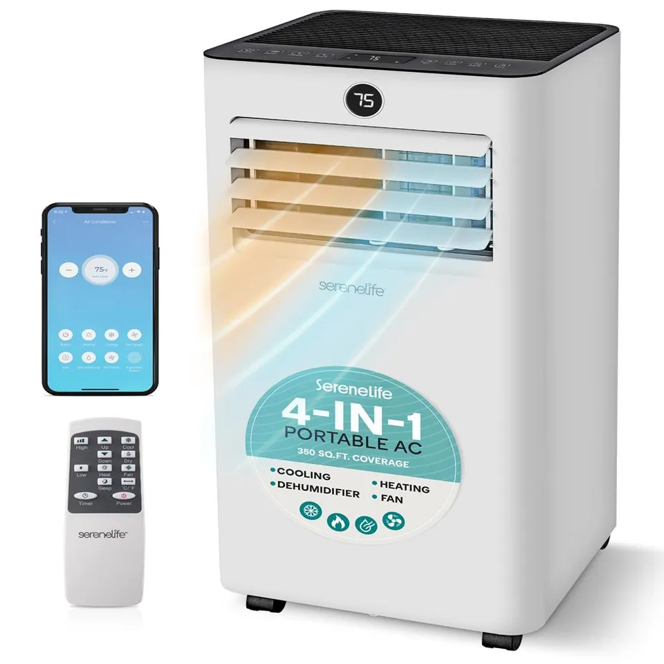 Serenelife Portable AC Klimagerät 10000 BTU Grau WiFi