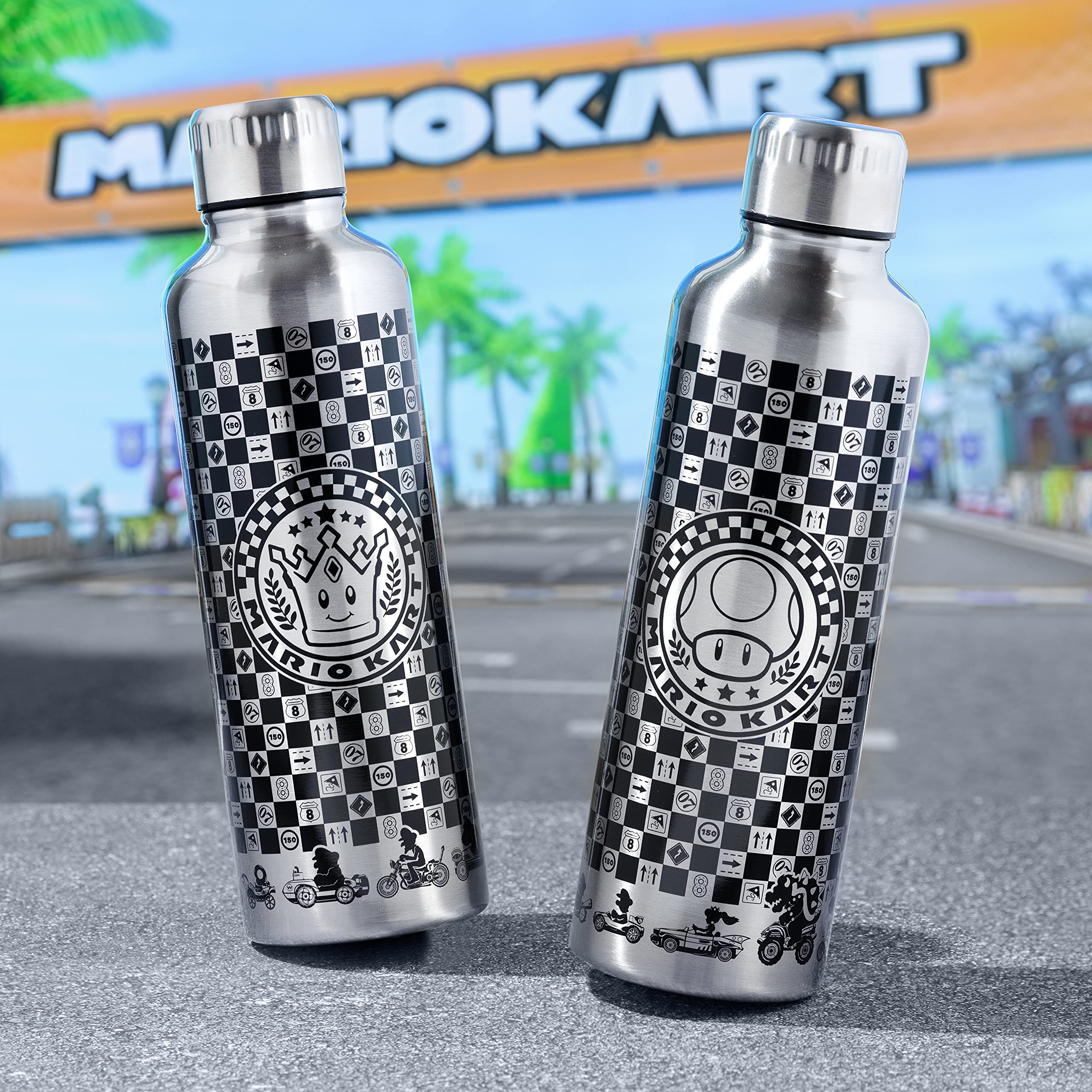 Paladone Mario Kart Metallwasserflasche Grau 500 ml