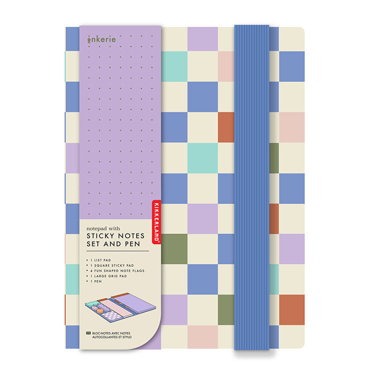 Kikkerland Inkerie Notizbuch Haftnotizen Set mit Stift
